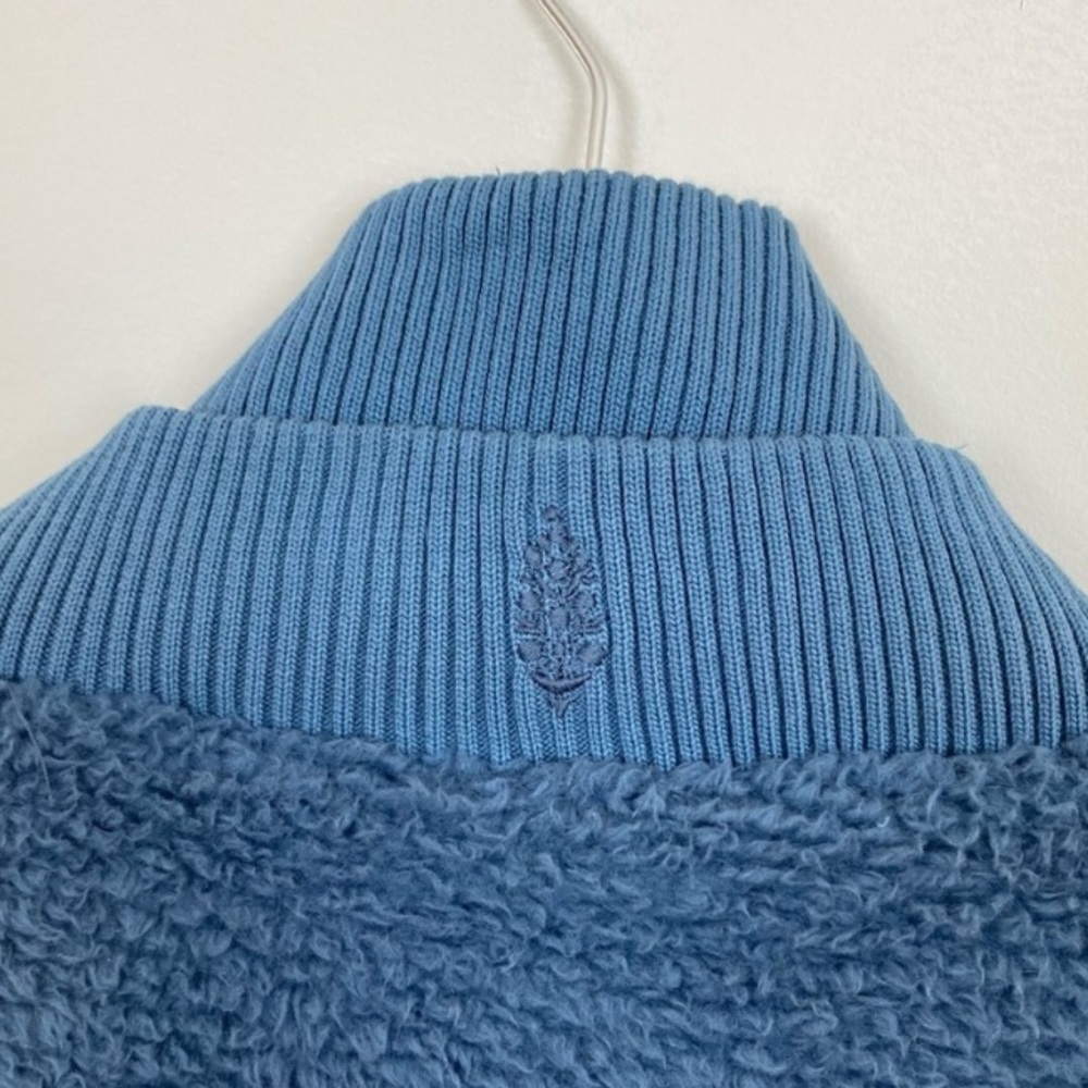 NEW Free People Movement Gear Up Fleece Sherpa Jacket Zip Front Large Blue - Picture 8 of 10
